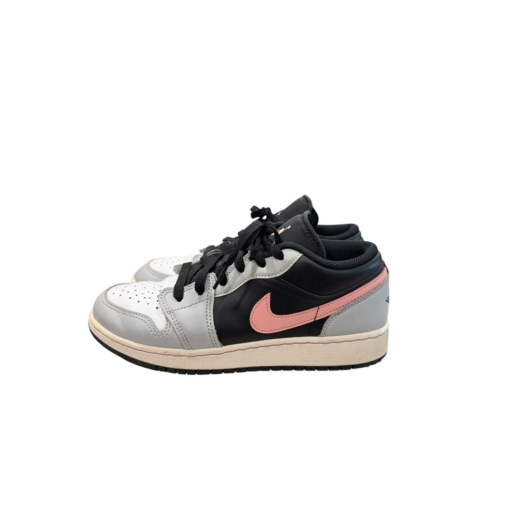 Nike Air Jordan 1 Low GS Pink Glaze Grey Black 553560-062 Size 6.5Y